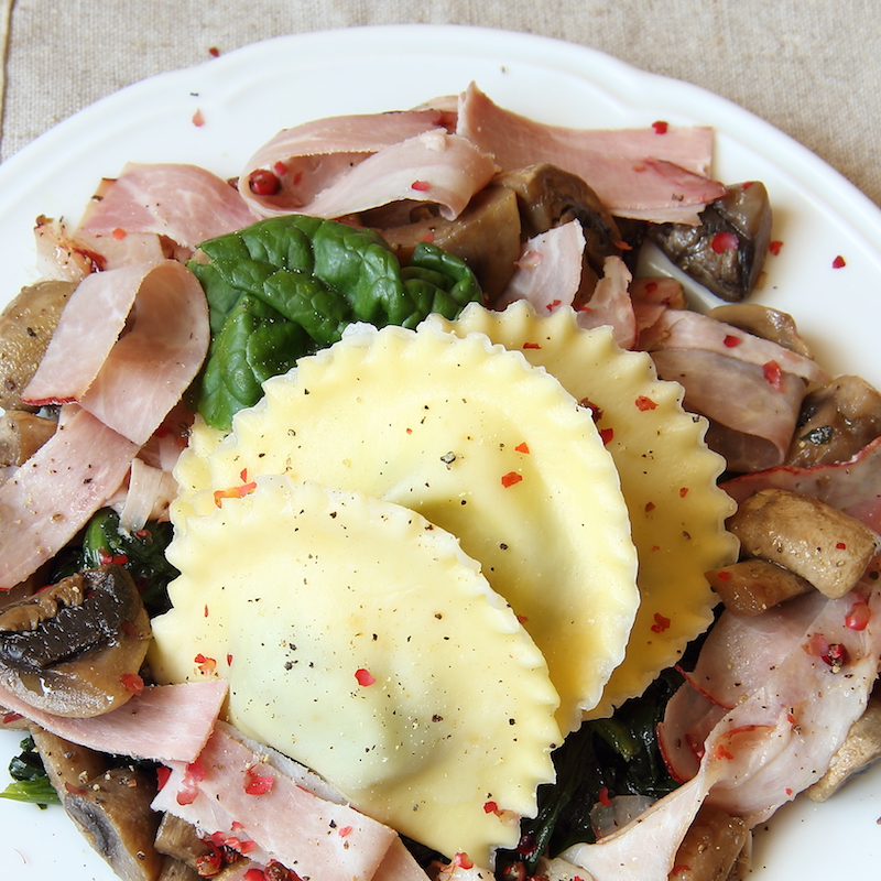 Mezzelune di prosciutto cotto e spinaci