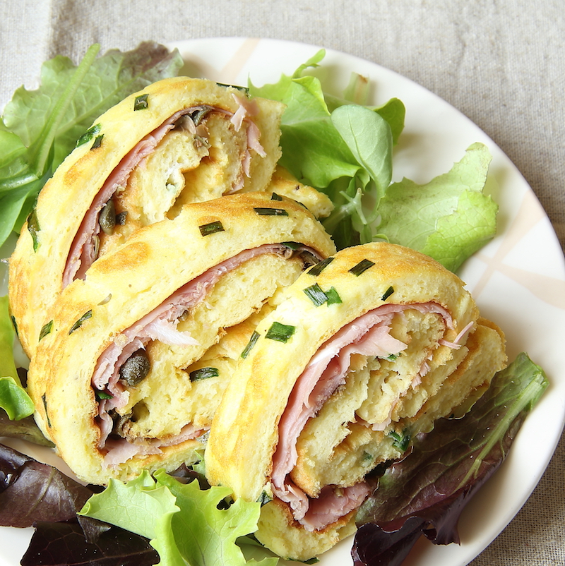 Mulinelli di prosciutto cotto e formaggio