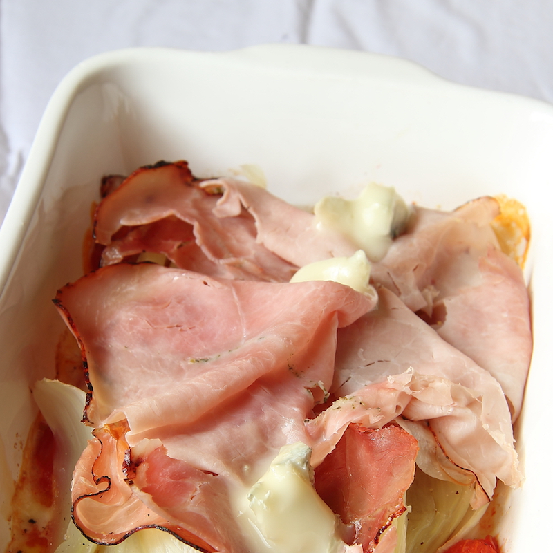 Sformato di finocchio con prosciutto cotto