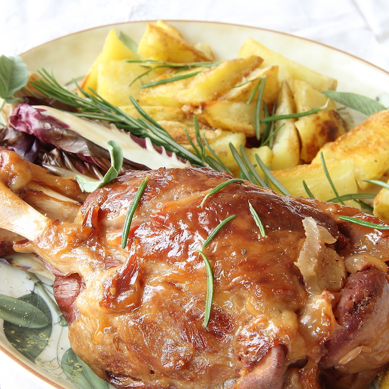 stinco al forno con radicchio