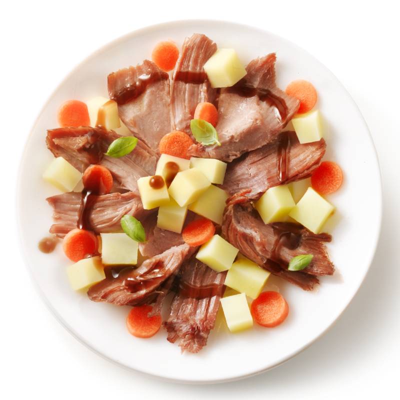 Sfilacci di coscia di tacchinella con verdure