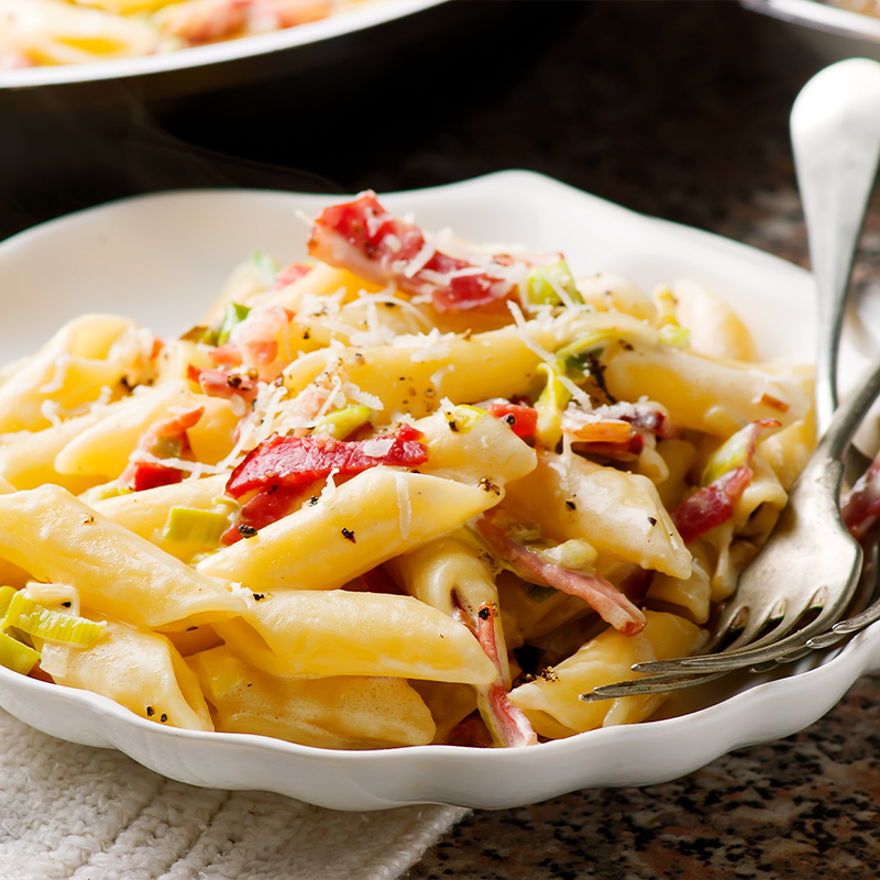 pennette prosciutto e peperoni