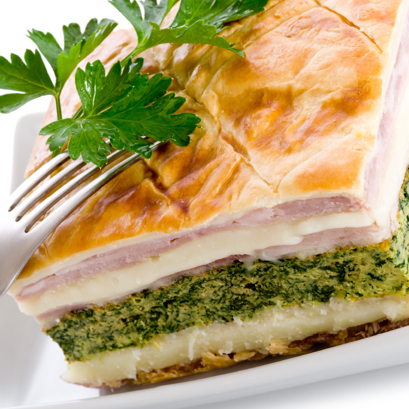 torta salata con prosciutto cotto arrosto