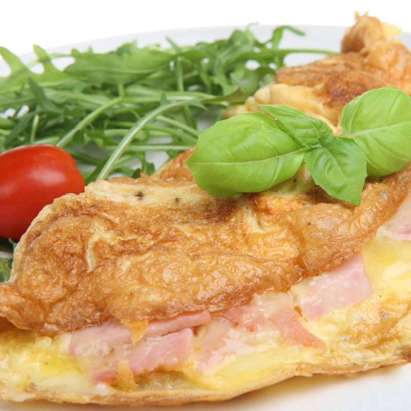 Frittata con prosciutto cotto e mozzarella