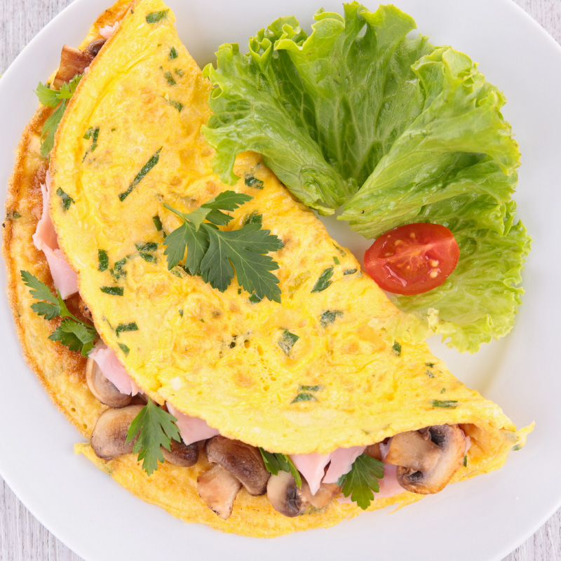 Omelette con prosciutto cotto